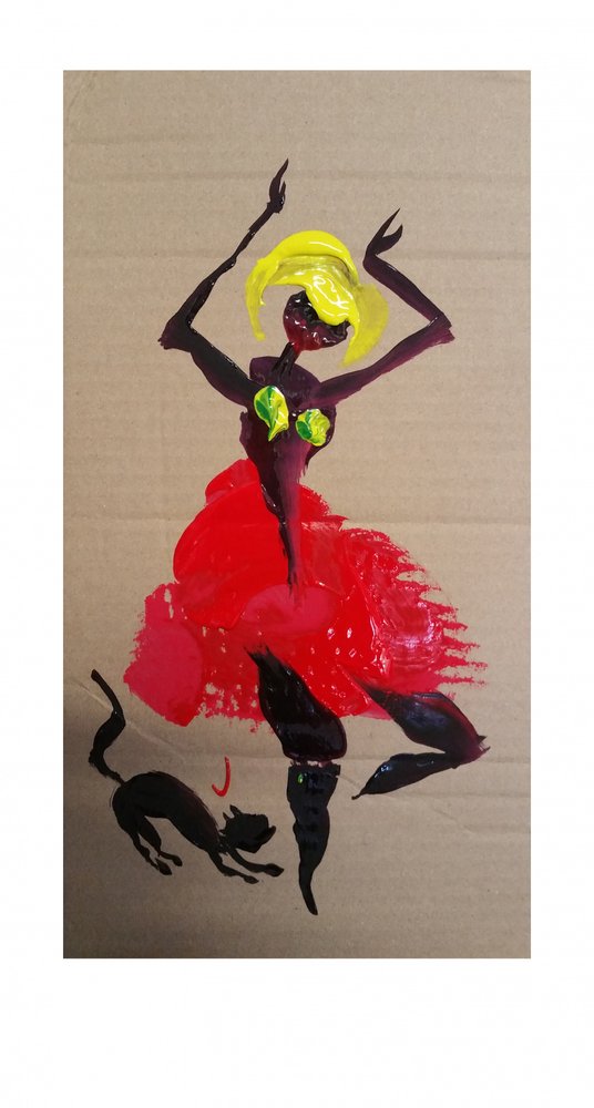 Une danseuse joyeuse et un chat - Kanat Ibragimov
