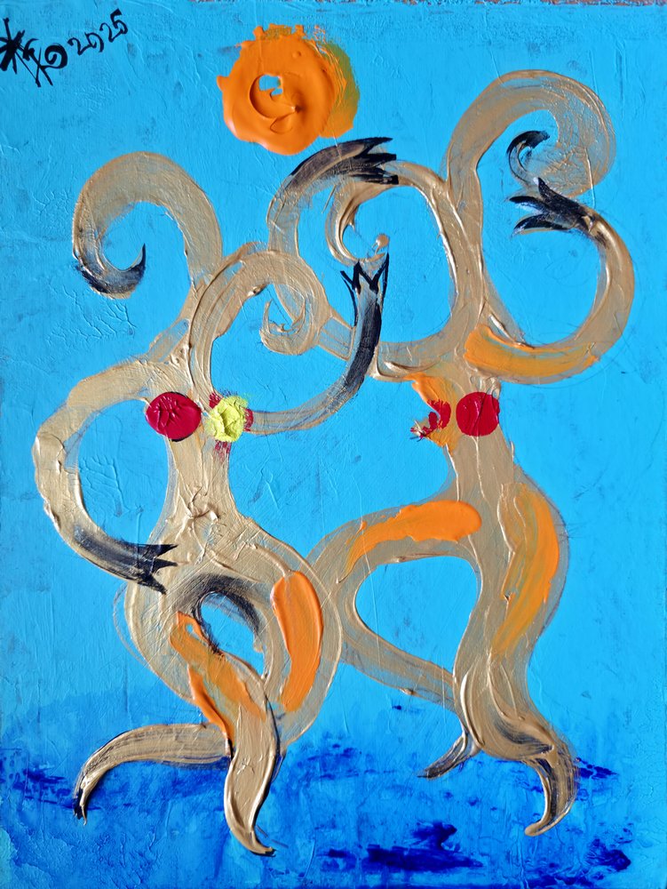 Des personnages dansant joyeusement - Kanat Ibragimov