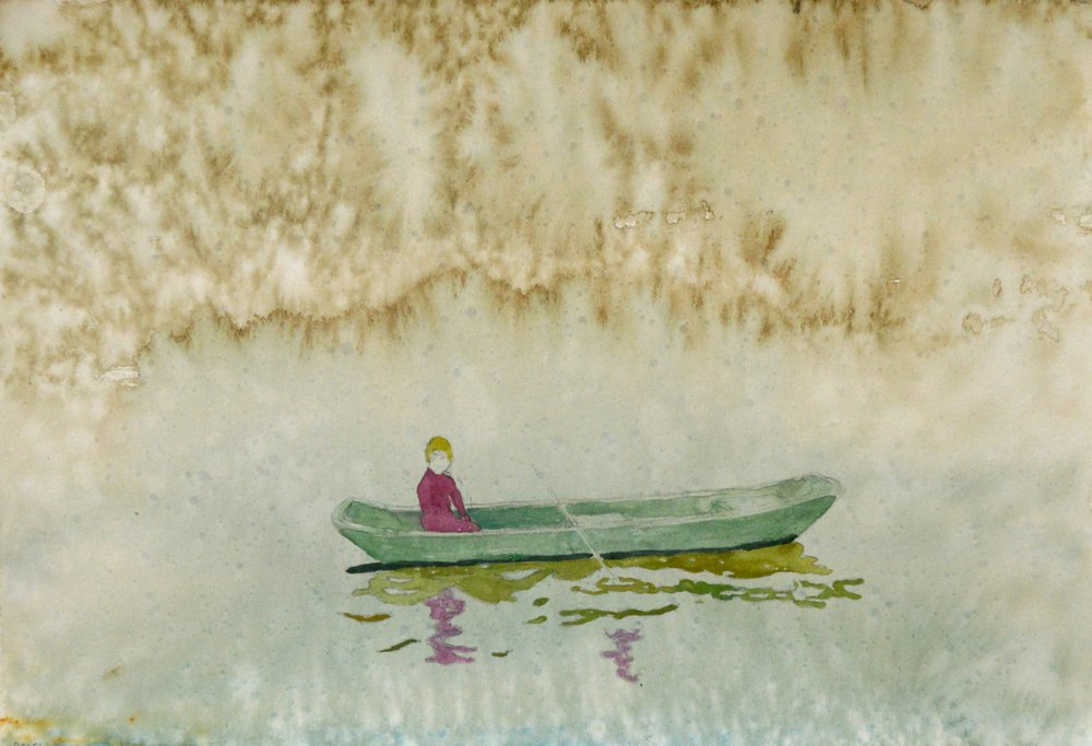 Réflexion sur un bateau tranquille - Karin Bos