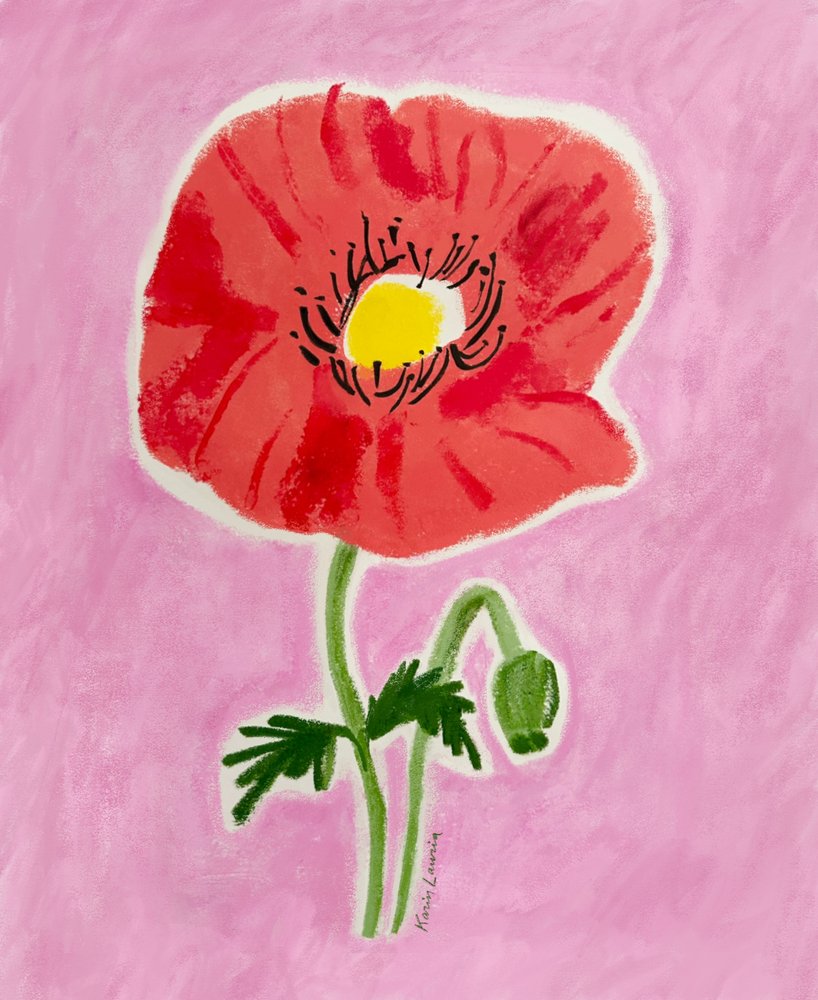 Fleur de pavot rouge - Karin Lauria