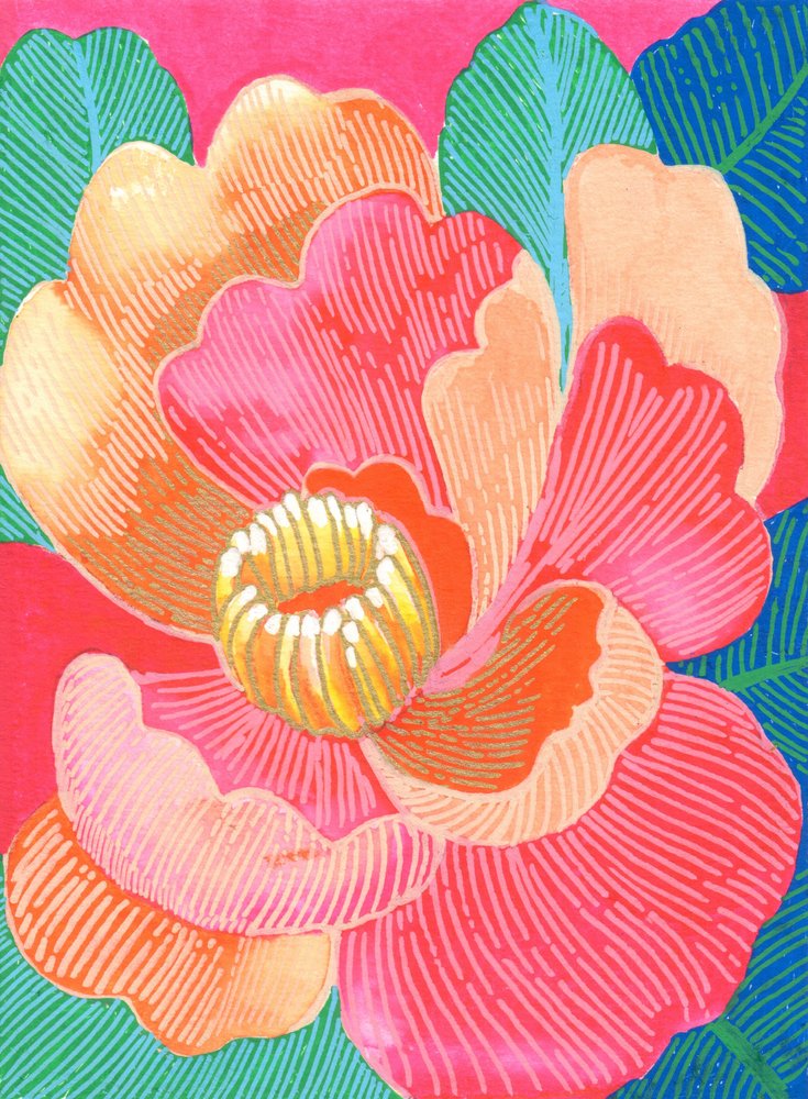 Fleur tropicale colorée - Katie O'Shea