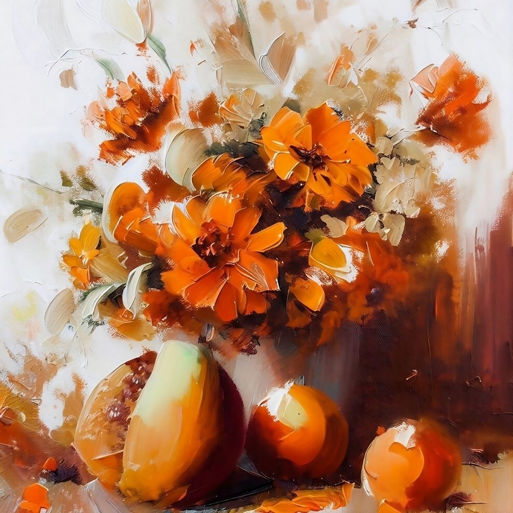 Nature morte automnale aux couleurs vives - Kiarra B