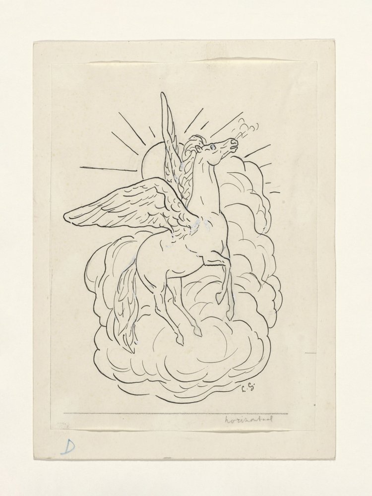 Pégase volant devant les nuages (1891-1941) - Leo Gestel
