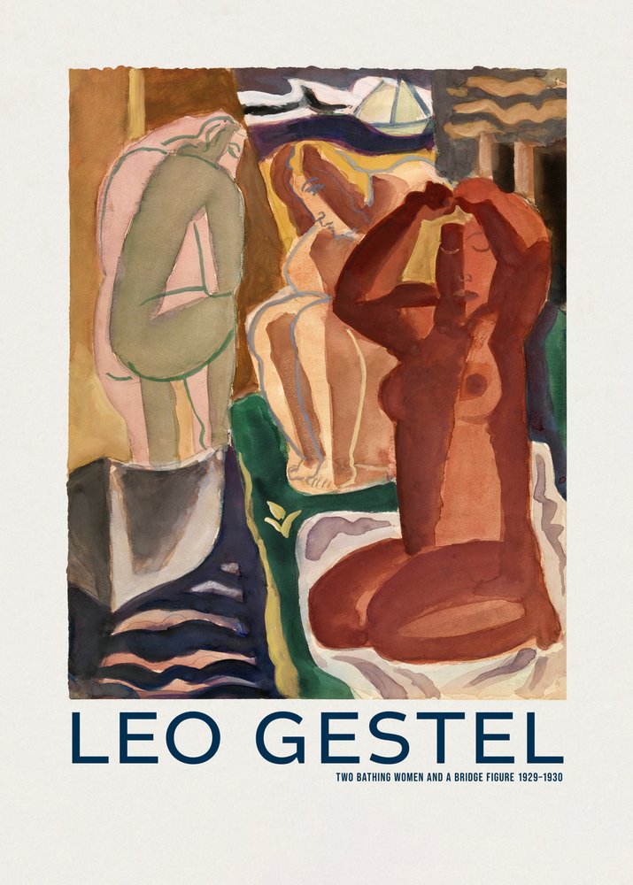 Deux baigneuses et un pont - Leo Gestel