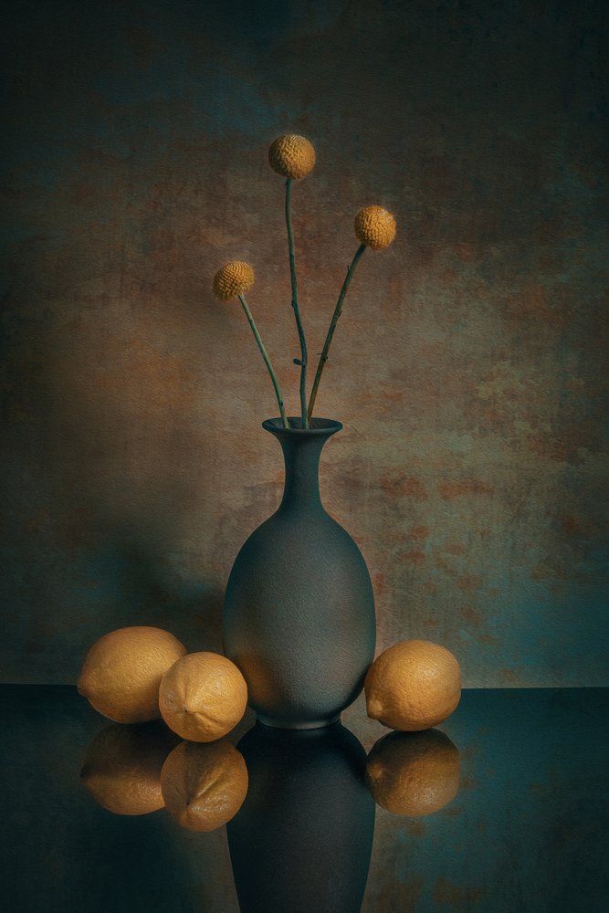 Nature morte rustique au citron - Liu Xing