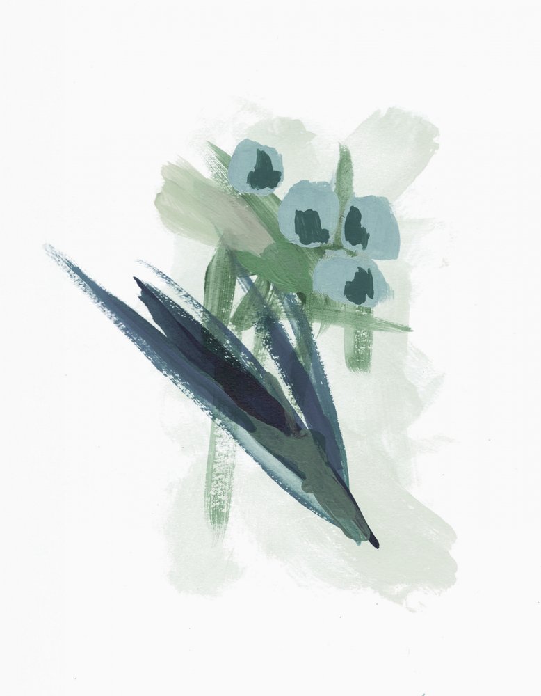 Fleurs bleues abstraites - Lori Ann Folz