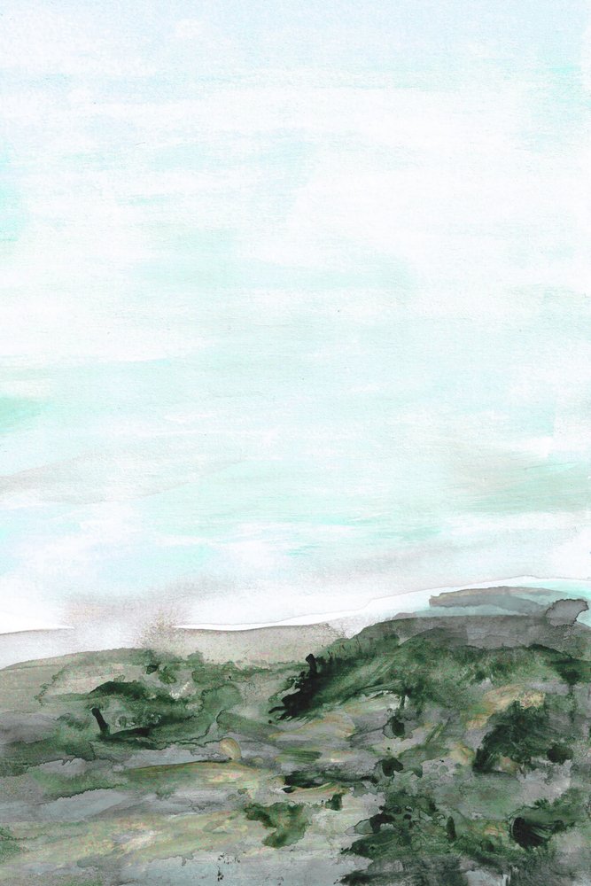 Paysage côtier verdoyant et serein - Lori Ann Folz