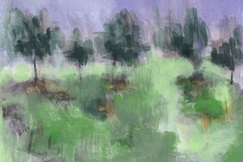 Paysage vert brumeux - Lori Ann Folz