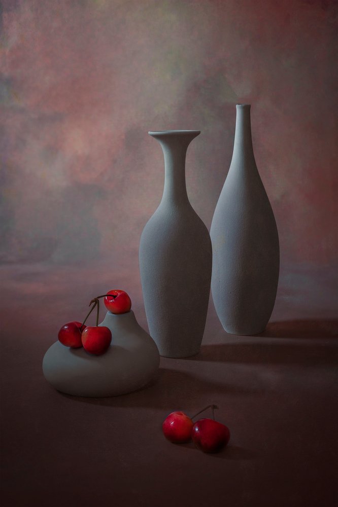 Nature morte élégante aux cerises - Lydia Jacobs