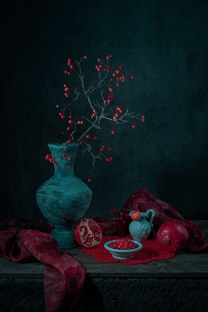 Nature morte aux grenades et aux baies - Lydia Jacobs