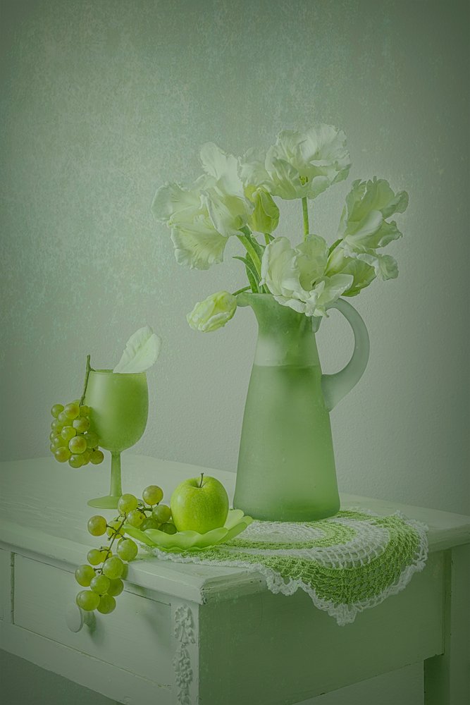 Nature morte aux tons verts doux - Lydia Jacobs