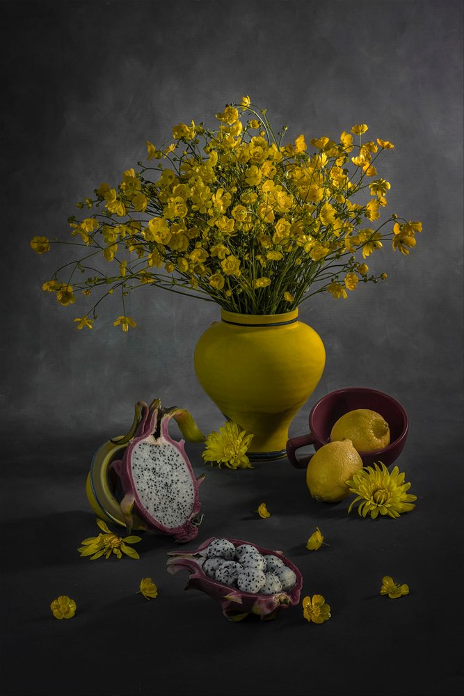 Fleurs et fruits jaunes - Lydia Jacobs