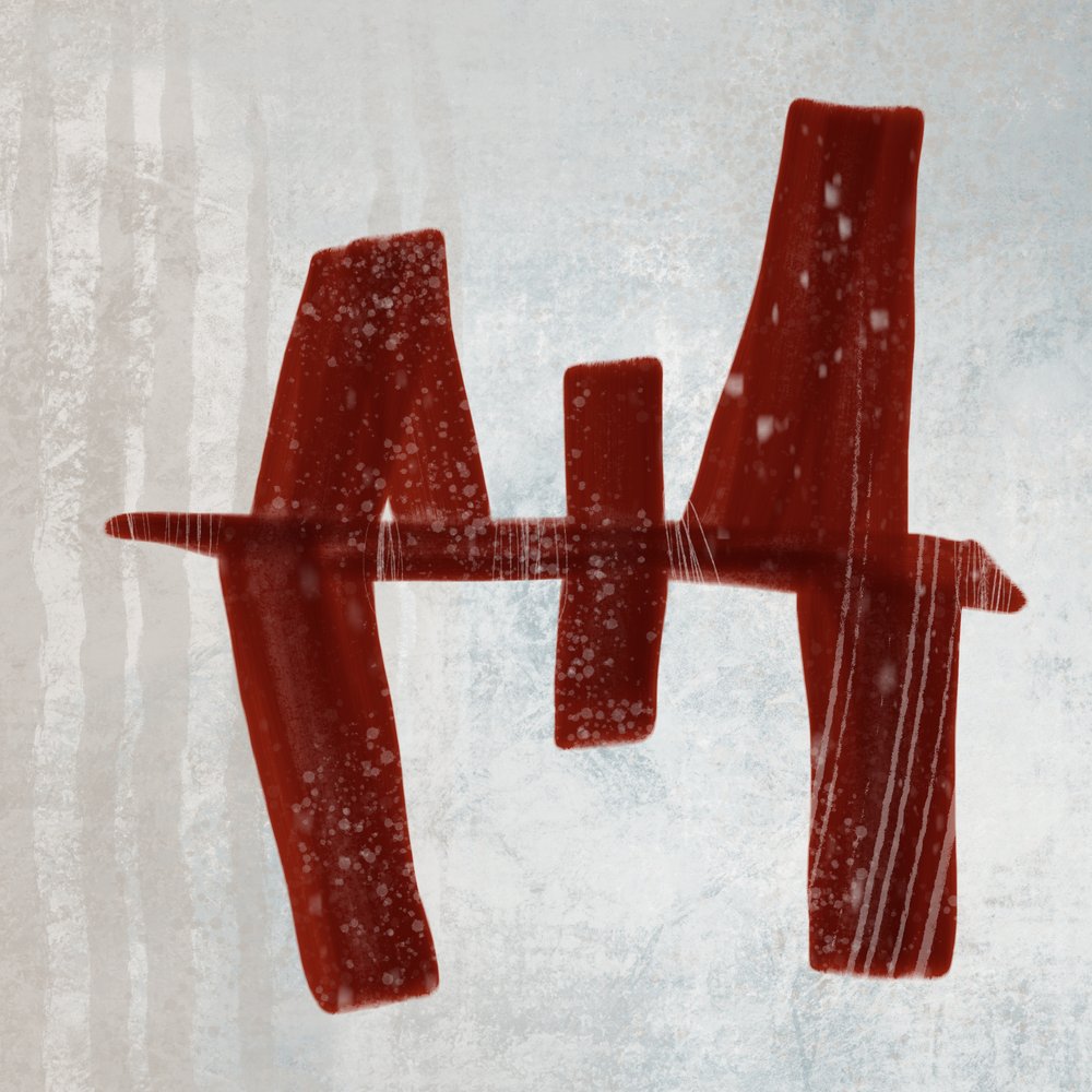Lettre H rouge givrée - MANSI SAXENA