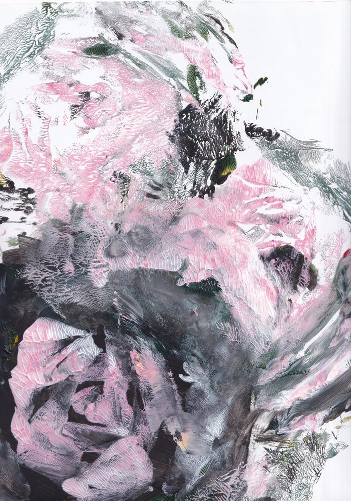 Abstrait dynamique rose et gris - Maira Ribena