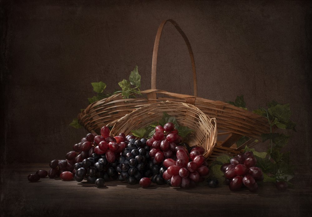 Une récolte abondante de raisins - Margareth Perfoncio