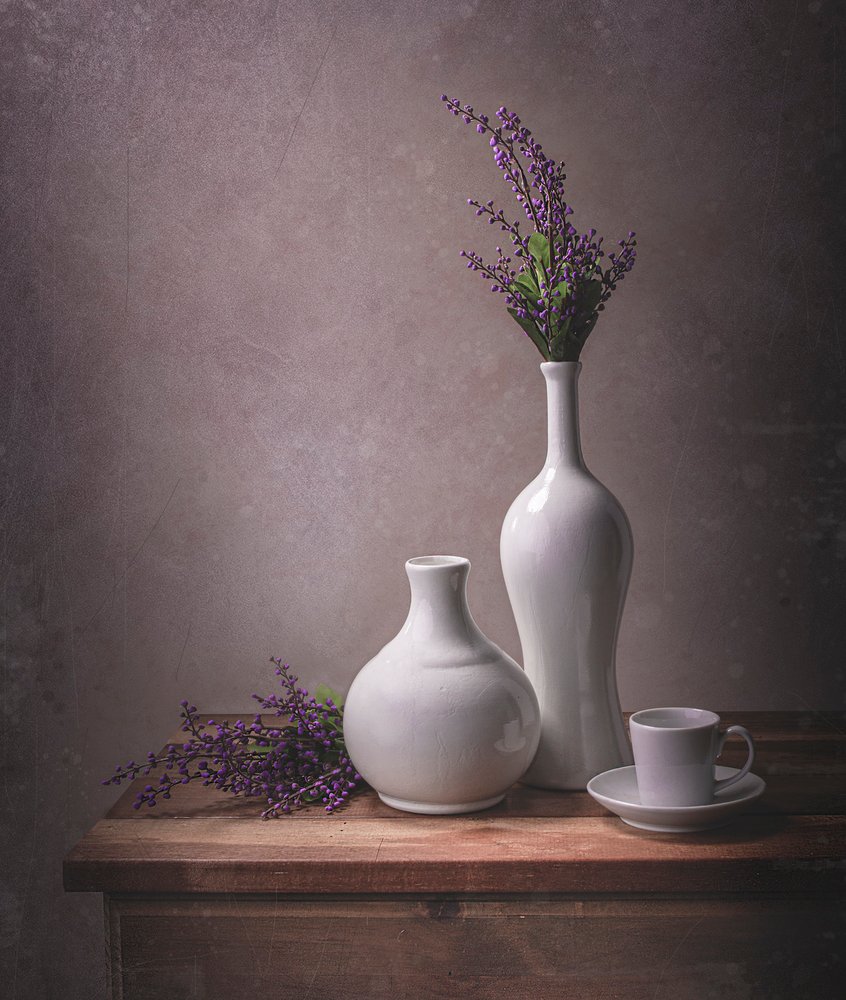 Nature morte aux vases de lavande - Margareth Perfoncio