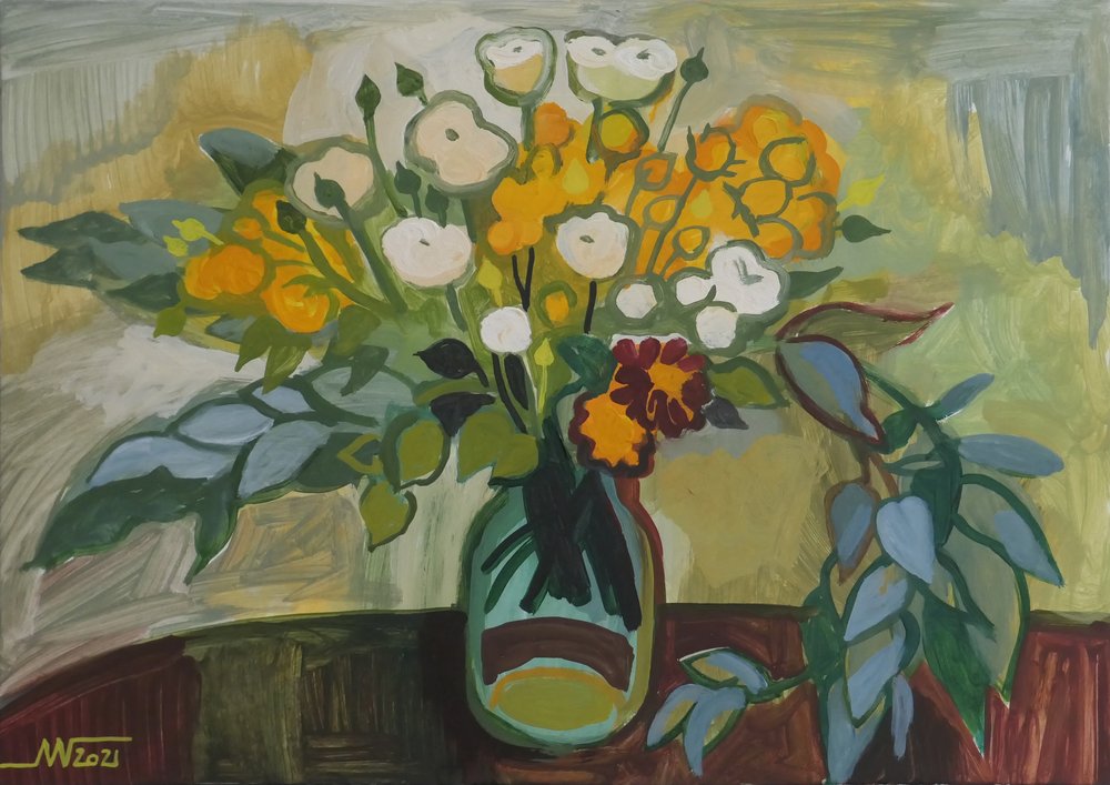 Nature morte florale éclatante - Marina Gorkaeva