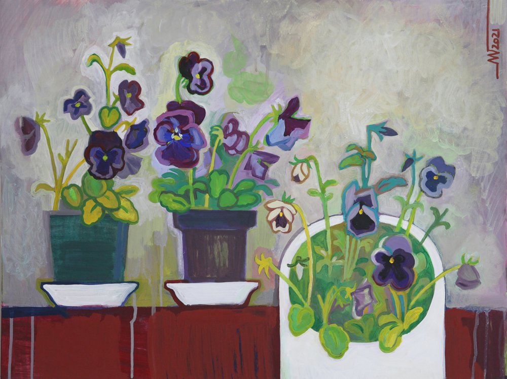 Des pensées en pot aux couleurs vives - Marina Gorkaeva