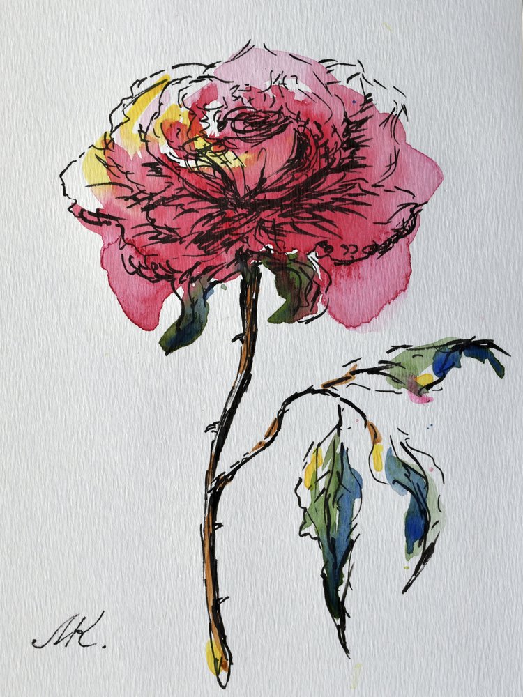 Rose rose éclatante - Marina Kozyr