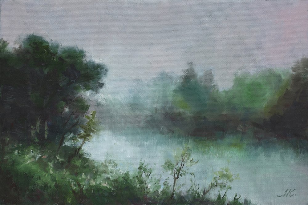 Paysage fluvial brumeux - Marina Kozyr