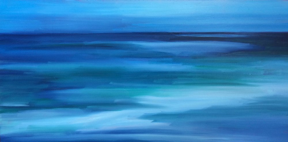 Abstrait « Océan bleu profond » - Maxine Shore