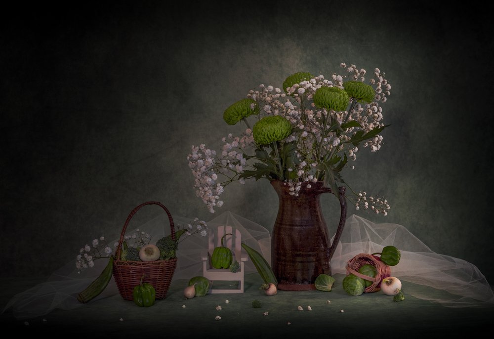 Nature morte rustique verte - May G