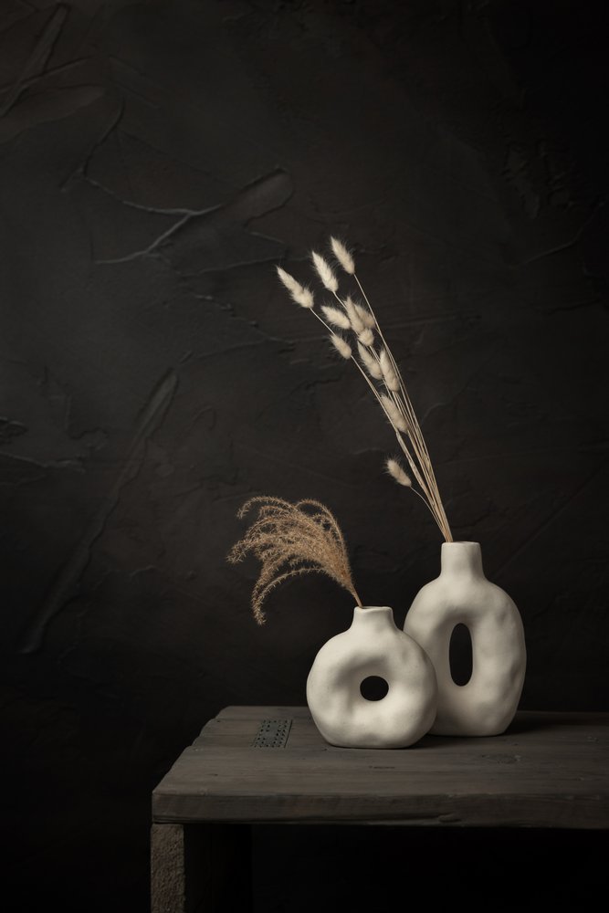 Vases organiques et plantes séchées - Mayra Pama