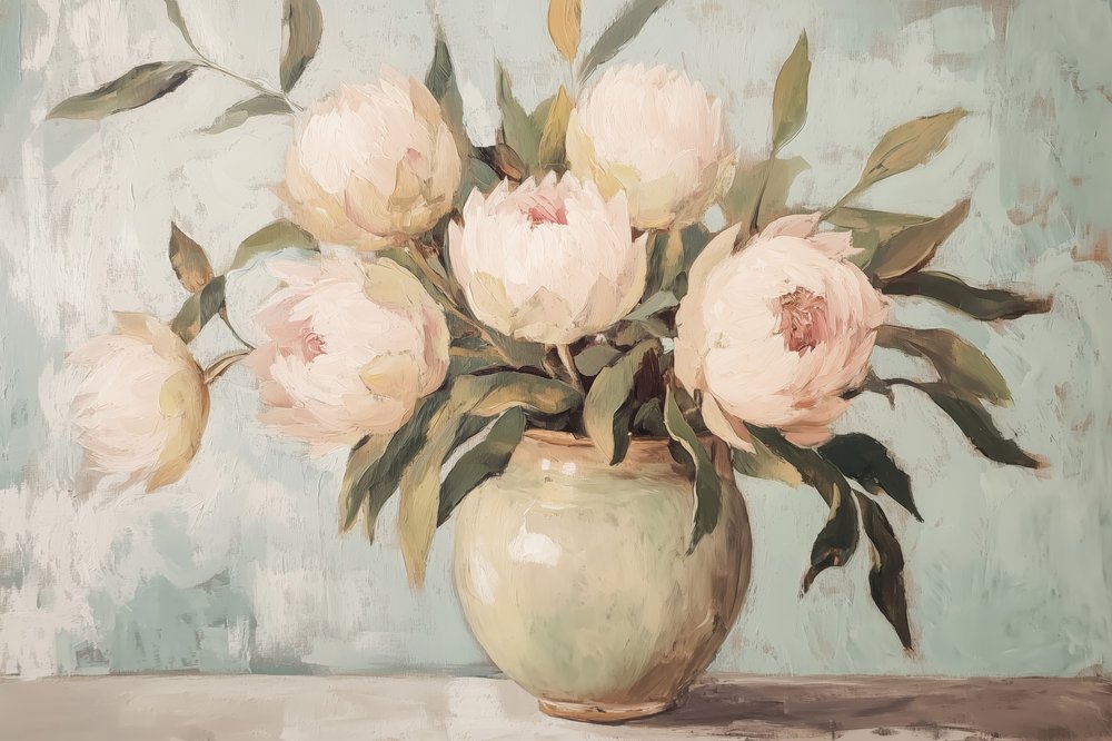 Nature morte aux pivoines roses - Melloi Art Prints