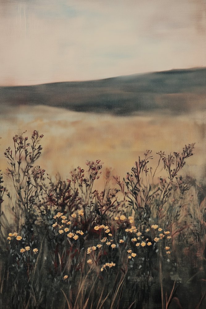 Champ doré parsemé de fleurs sauvages - Melloi Art Prints