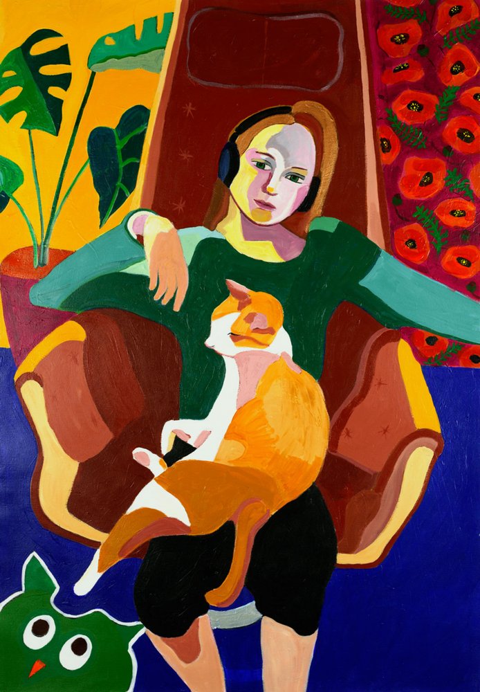 Une fille et son chat, tout douillets - Monica Prentice