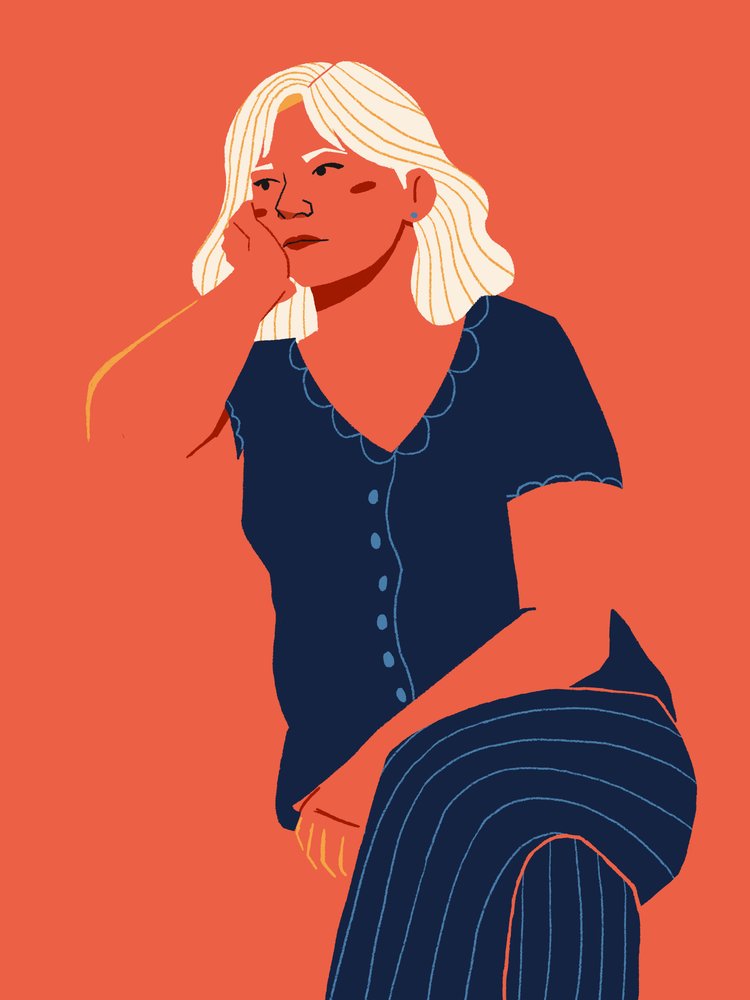 Femme blonde pensive - Monika Gregulska