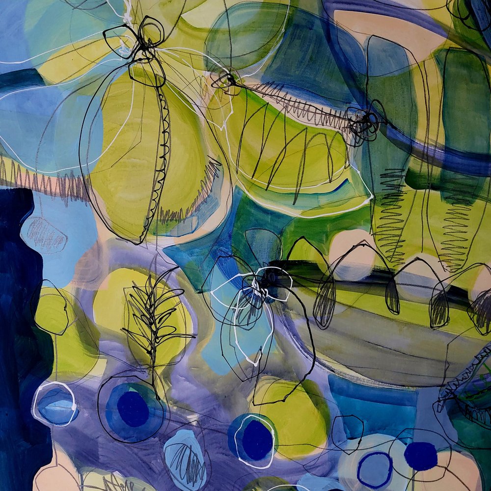 Flux abstrait du jardin - Monika Riethmueller
