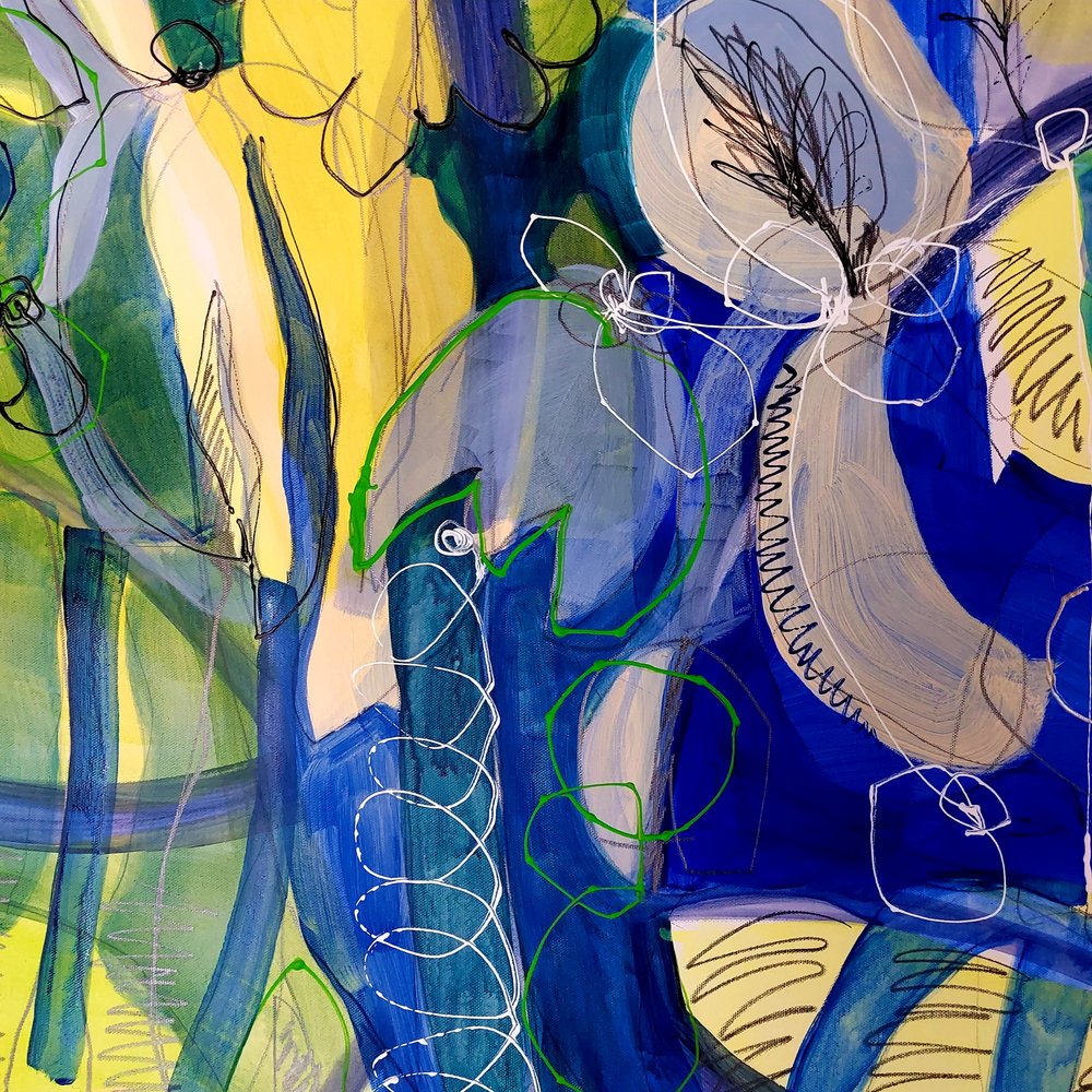 Fleur abstraite aux couleurs vives - Monika Riethmueller