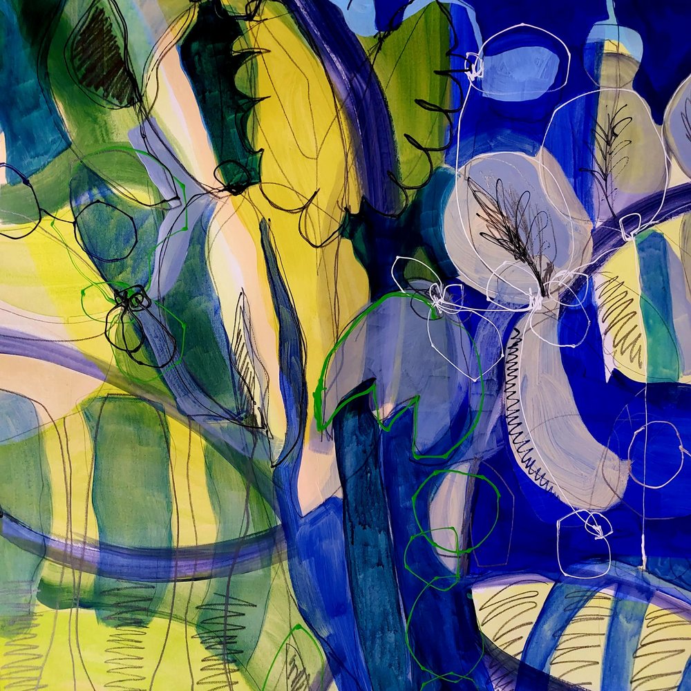 Fleurs abstraites aux couleurs vives - Monika Riethmueller