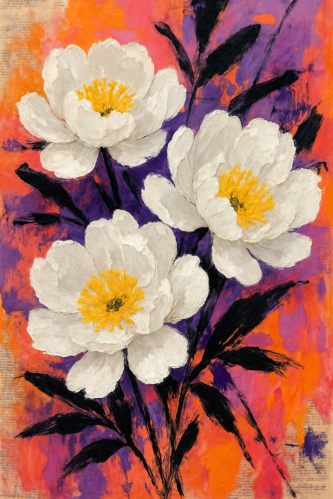 Fleurs de pivoine abstraites - Natalie Bruns