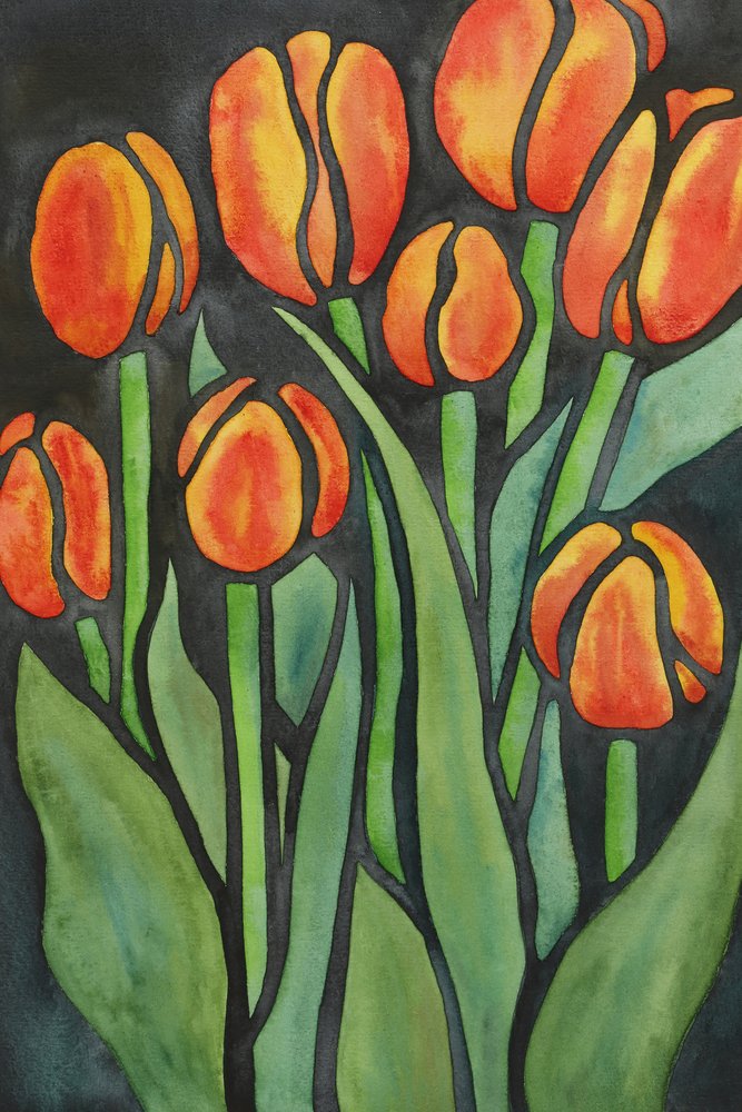 Des tulipes orange vif - Natalie Bruns