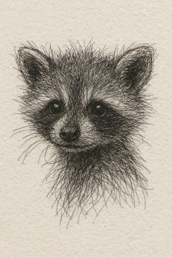 Un petit raton laveur curieux - Natalie Bruns