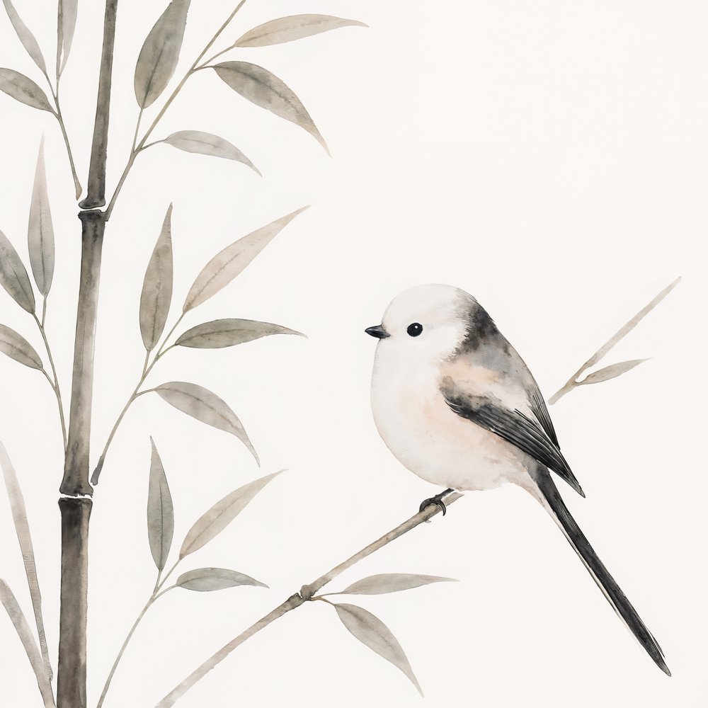 Oiseau gracieux sur un bambou - Natalie Bruns