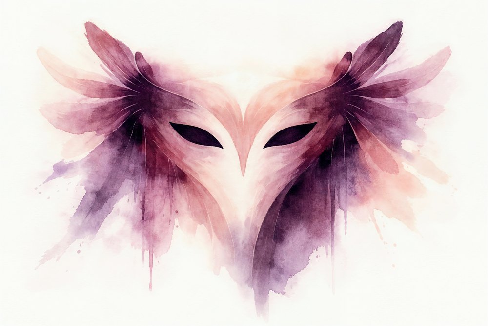 Masque de chouette aux couleurs aquarellées et éthérées - Natalie Bruns