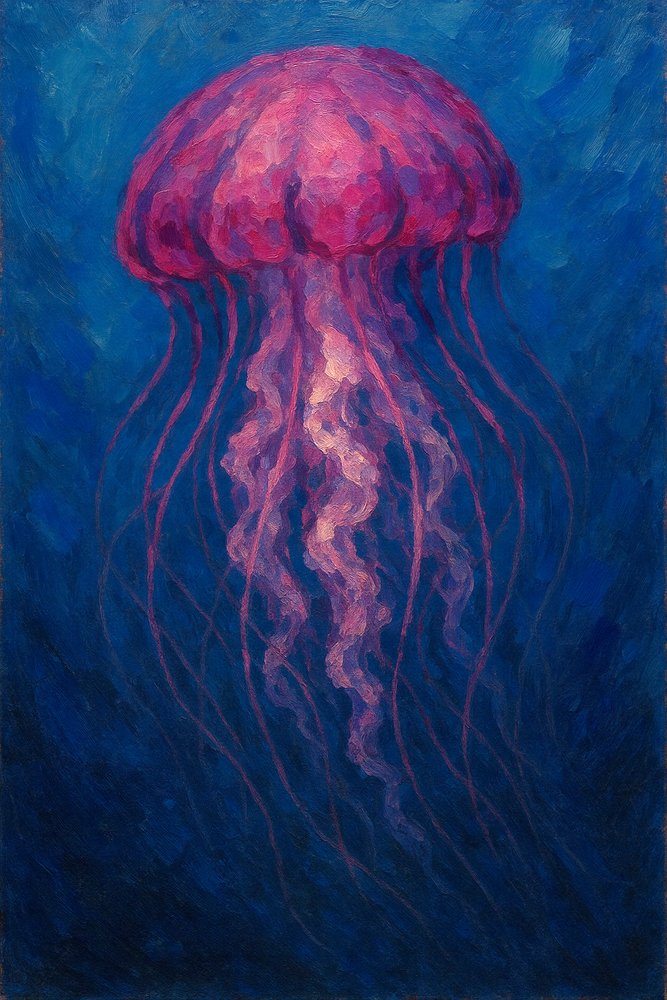 Méduse rose lumineuse - Natalie Bruns