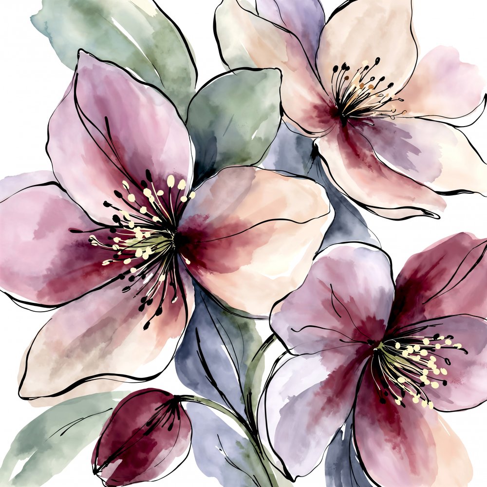 Fleurs roses à l