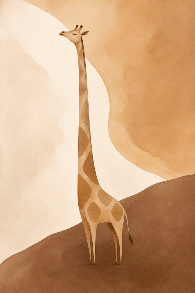 Paysage serein avec une girafe - Natalie Bruns