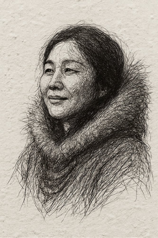 Une femme souriante en fourrure - Natalie Bruns