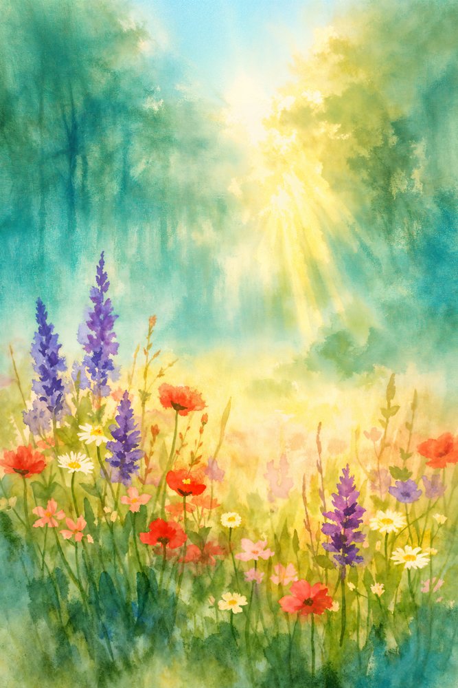 Prairie ensoleillée de fleurs sauvages - Natalie Bruns
