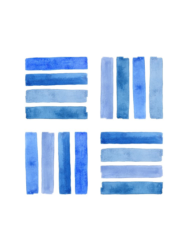 Blocs abstraits bleus aux nuances variées - Natalie Bruns
