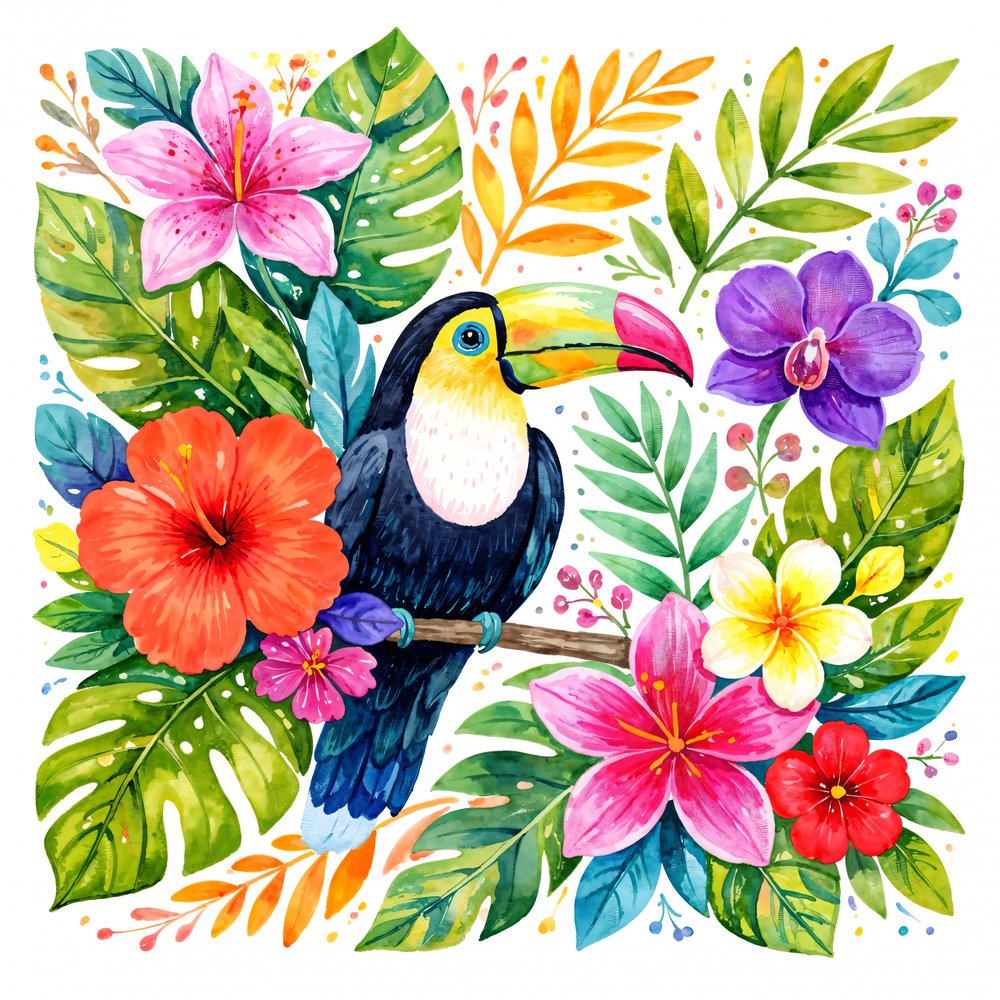 Toucan de la jungle aux couleurs vives - Natalie Bruns