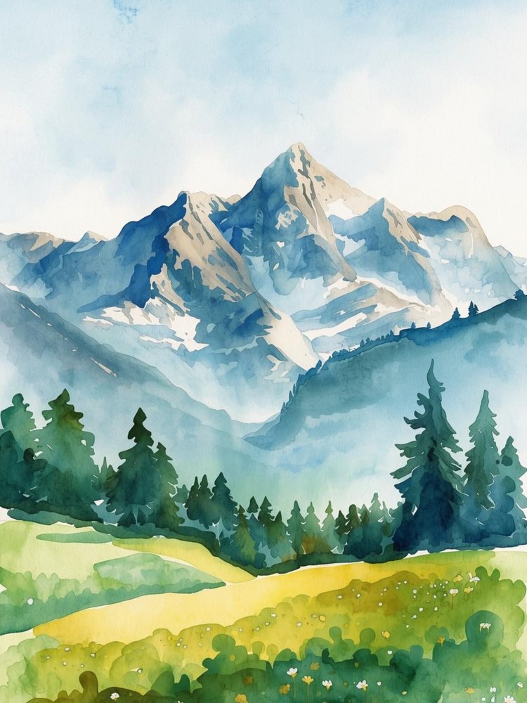 Montagnes sereines à l