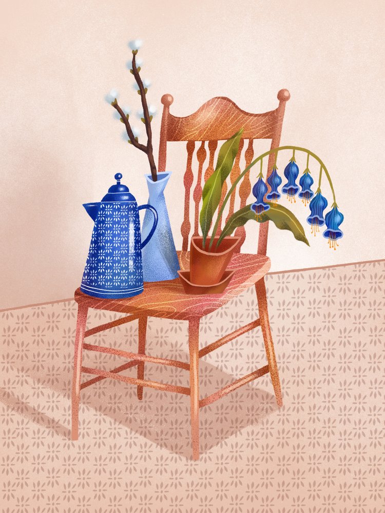 Chaise « Nature morte bleue » - Olga Skomorokhova