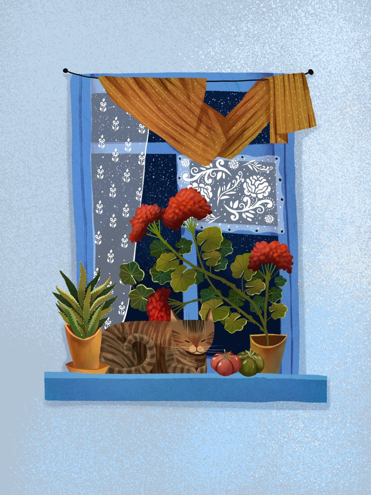Une fenêtre douillette pour chat - Olga Skomorokhova