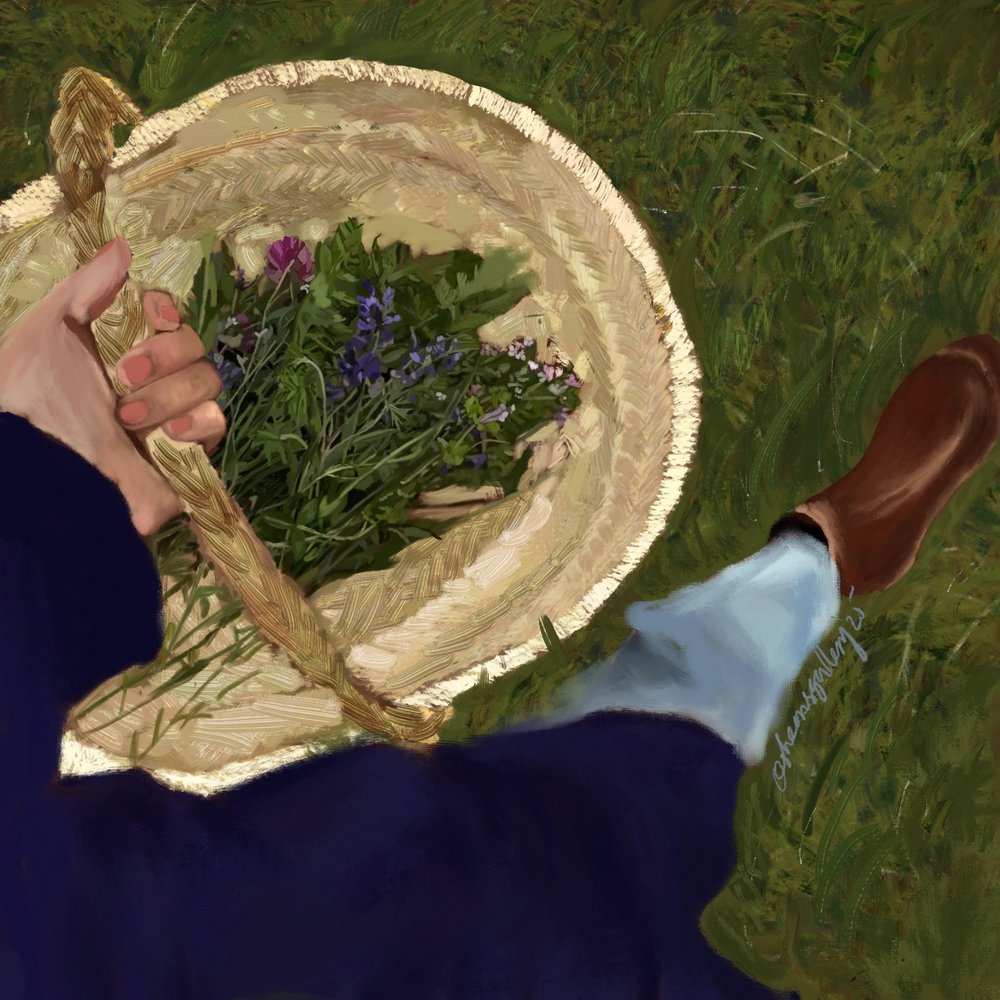 Panier de fleurs sauvages - Osheensgallery